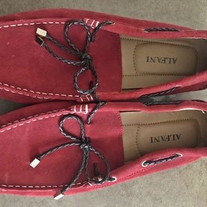 Red Alfani Suede Loafers Mens